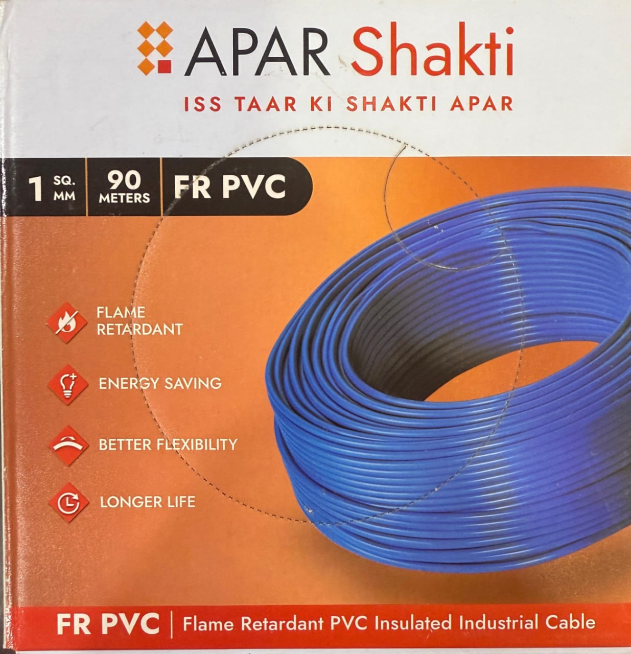 APAR shakti EBXL HR FR PVC Wire 90m [1.00 sq. mm, Red]